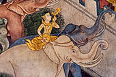 Bangkok Wat Pho, mural paintings of the vhian of the Reclining Buddha.